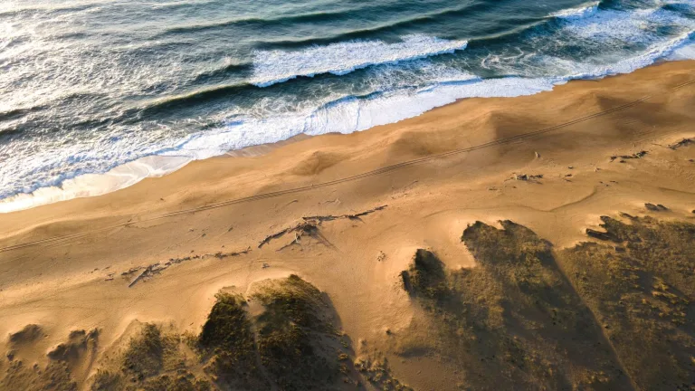 Plage centrale de Labenne vue du ciel