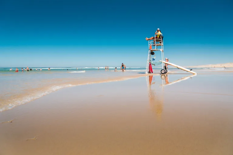 Surveillance des plages landaises : drapeaux, présence des nageurs sauveteurs (NS)