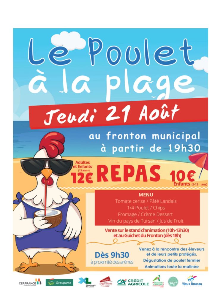 Photo de Semaine Landaise / Poulet à la plage