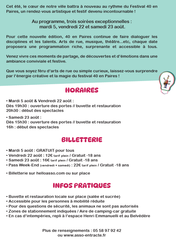Photo de Festival 40 en Paires – Vendredi 22 août