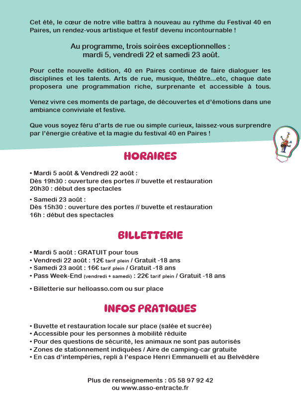 Photo de Festival 40 en Paires – Samedi 23 août