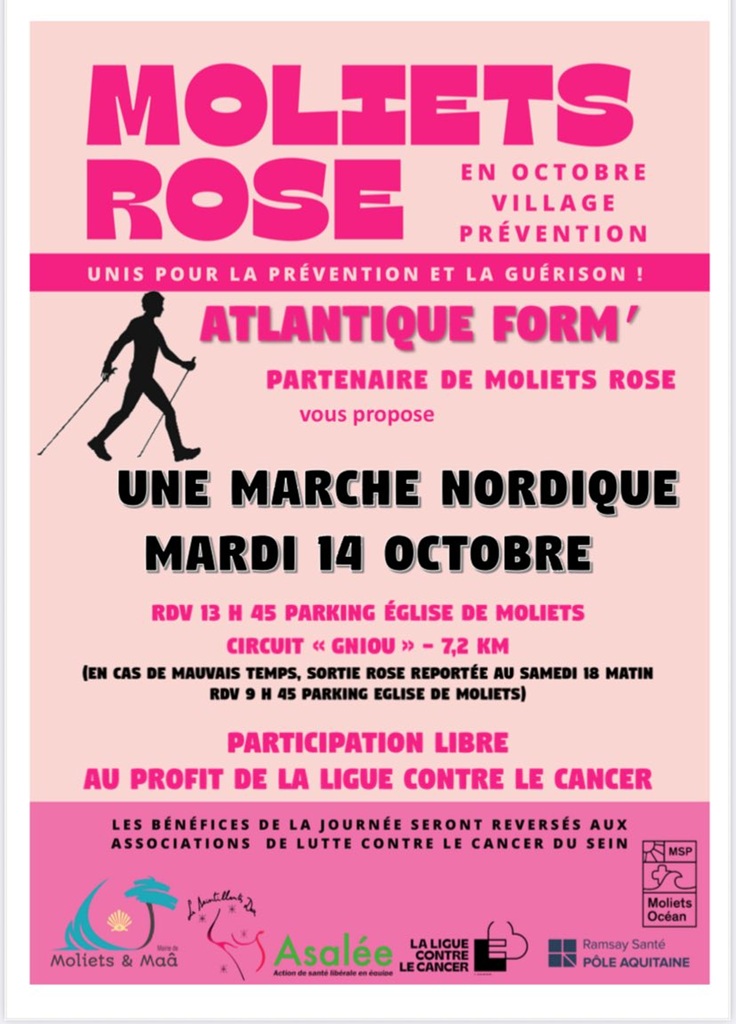Photo de Octobre rose à Moliets et Maâ marche nordique