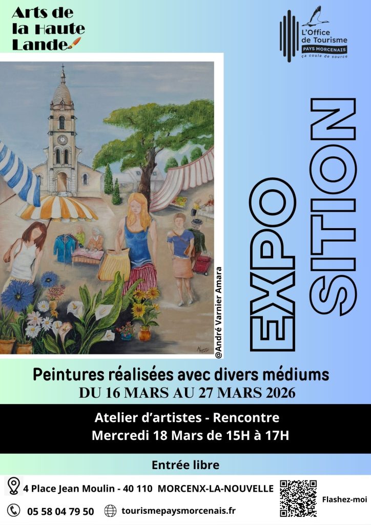 Photo de Exposition de peintures réalisées avec divers médiums