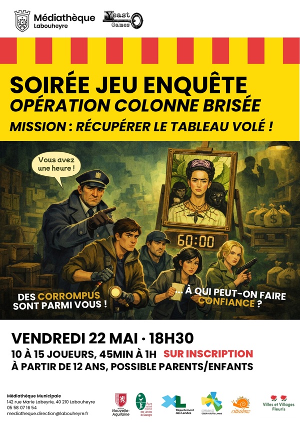 Photo de Soirée jeu enquête Opération Colonne Brisée