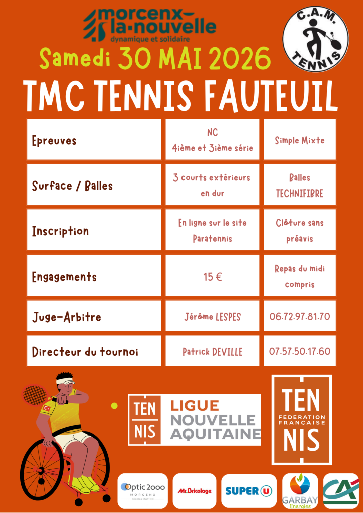 Photo de Tournoi Multi-Chance – Tennis Fauteuil – CAM TENNIS