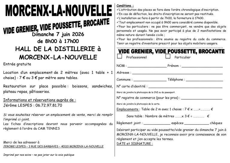 Photo de Vide grenier, Vide poussette du CAM Tennis