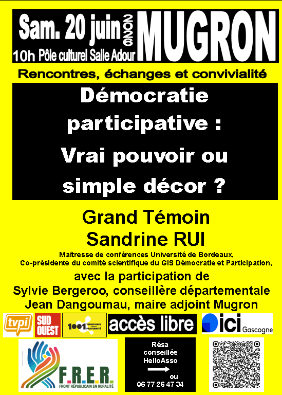 Photo de Rencontre FRER : Démocratie participative : vrai pouvoir ou simple décor ?